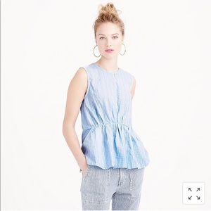 J. Crew cinched tank top XXS blue white